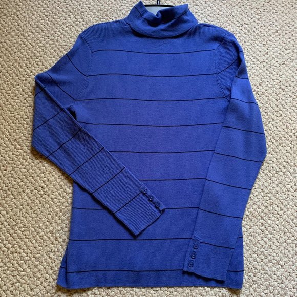 TALBOTS - Stripe Button-Cuff Turtleneck - NEW - Picture 7 of 11